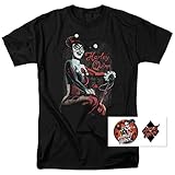 Harley Quinn DC Comics Classic Supervillain T Shirt & Stickers (XX-Large)