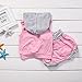 Baby Girl 2pcs Set Outfit Pink Sleeveless Striped Hoodie+Short Pants (0-6M, Pink)