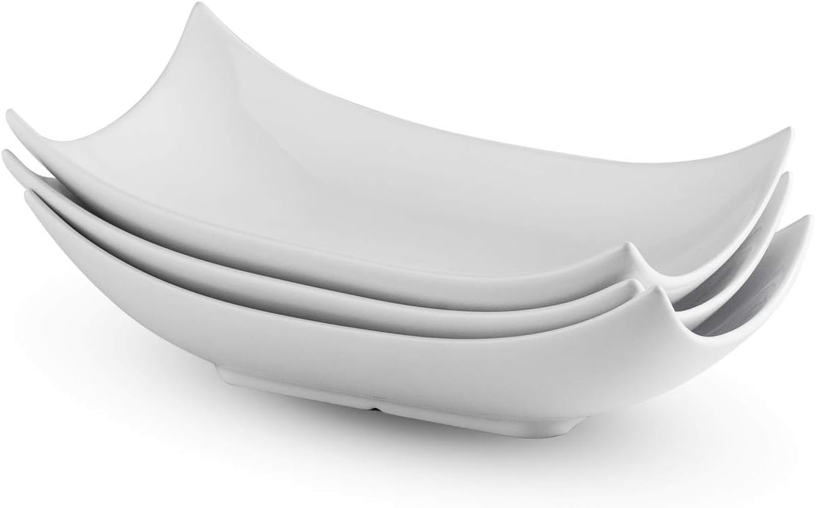  | Porcelain Serving Platter White Serving Tray Decorative Centerpiece Deep Serving Bowl 12-Inch Set of 3: Platters