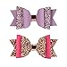 Faux Leather Hair Clips Bow Glitter Sequin Hairpin Princess Barrettes Big Hair Bows for Baby Toddlers Kids Children Girls