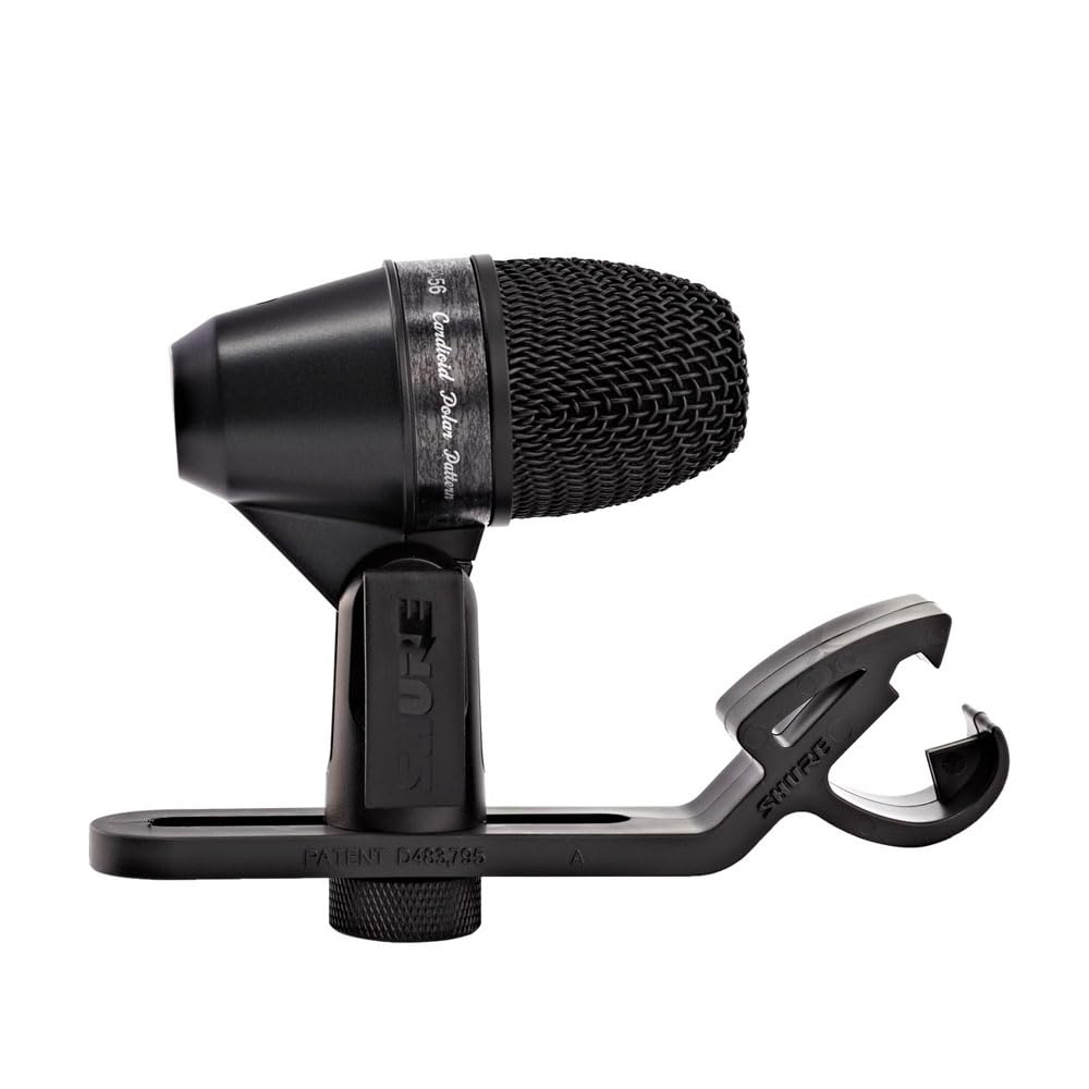 Shure PGA56 Dynamic Microphone - with Cardioid Pick-up Pattern, Swivel-Mount Dynamic Snare/Tom Microphone with AP56DM Drum Mount (PGA56-XLR)