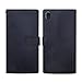 Sony Xperia Z5 Case, HANSMARE [Calf Flip][Card Slots][Stand][Navy] Leather Premium Wallet Case- fit by Credit Card Case for Xperia Z5 - Navy Blue+USB Cable Protector