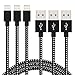 Aonsen iPhone Cable,3Pack 10FT Nylon Braided Charging Cord 8 Pin to USB Lightning Cable Charger for iPhone 7/SE/5/5s/6/6s/6 Plus,iPad Air/Mini,iPod,Compatible with iOS10(White-Black)
