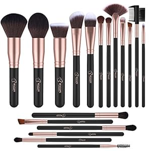 BESTOPE 18 Piece Makeup Brushes Set Premium Kabuki Brushes Synthetic Foundation Blending Blush Face Eyeliner Shadow Brow Concealer Lip Brush Tool Beauty Collection Cosmetic Brushes Kit