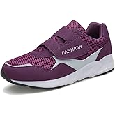 Leader Show Women's Elderly Casual Comfort Walking Shoe Safety Flats Non-Slip Hook & Loop Sneakers