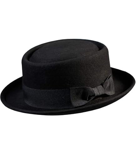 Cotilafi Classic Pork Pie Hat with Feathers Flat Top Fedora  display picture 2