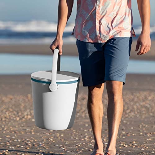 Keter Go Bar 4.2 Gallon Beer and Wine Cooler with Handle and Pop Up Outdoor Table Perfect for