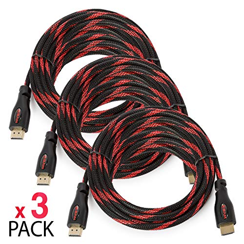 BAM 3 Pack High Speed 4K HDMI Cables - 25' Long