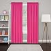 ECLIPSE Room Darkening Curtains for Bedroom - Tricia 52" x 63" Thermal Insulated Single Panel Rod Pocket Light Blocking Curtains for Living Room, Pink
