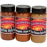 BBQ BROS RUBS {Southern Style} - Ultimate Barbecue Spices Seasoning Set - Use for Grilling, Cooking, Smoking - Meat Rub, Dry Marinade, Rib Rub - Backed with 100% Customer Guarantee