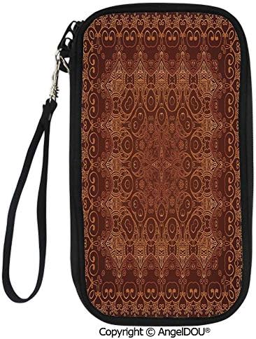 PUTIEN Portable diagonal dual-use samll Purse Vintage Lacy Persian Arabic Pattern from Ottoman Empire Palace Carpet Style Artprint for Shopping travel picnic business.