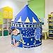 Matney Kids Playhouse Castle Tent — Includes Portable Carry Bag and Foldable for Travel, Indoor/Outdoor, Great for Backyard, Play Areas, etc (Blue)