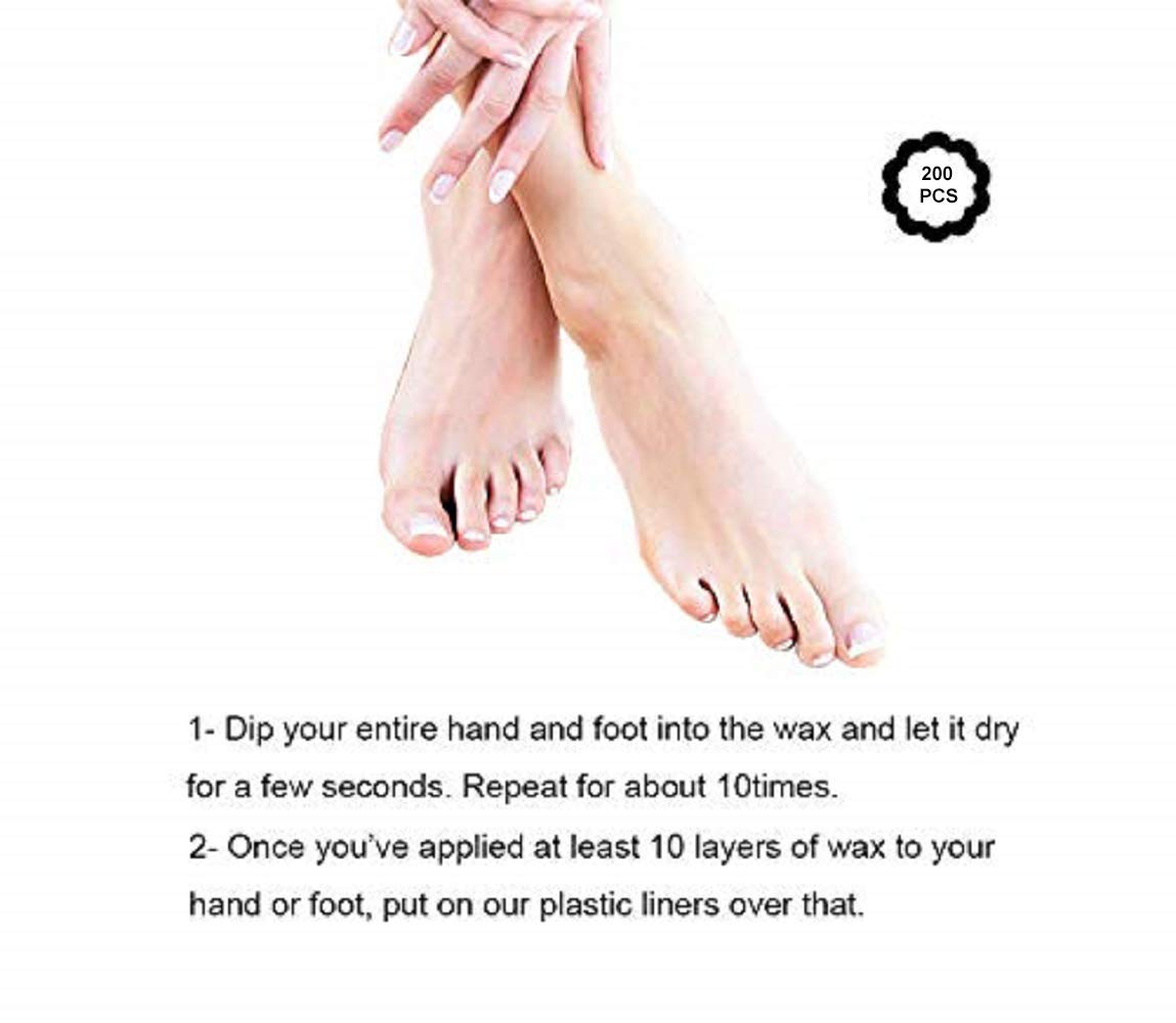 Paraffin Liners for Hand or Foot Disposable Plastic Pro Cozie Liners Thermal Mitt Liners Socks and Gloves for Hot Therapy (200) : Beauty