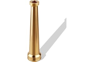 AquaNPT Brass Fire Equipment Hose Nozzle, 1-1/2" NST (NH) Fire Hydrant Hose Nozzle, 10" Length, 1/2" Orifice (1.5'' NH/NST)