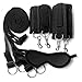 Bed Restraints Kit Under Bed Bondage Eye Mask Blindfolds Soft Wrist and Ankle Handcuffs with Restraint Straps Rope for Couples Sex（Black）