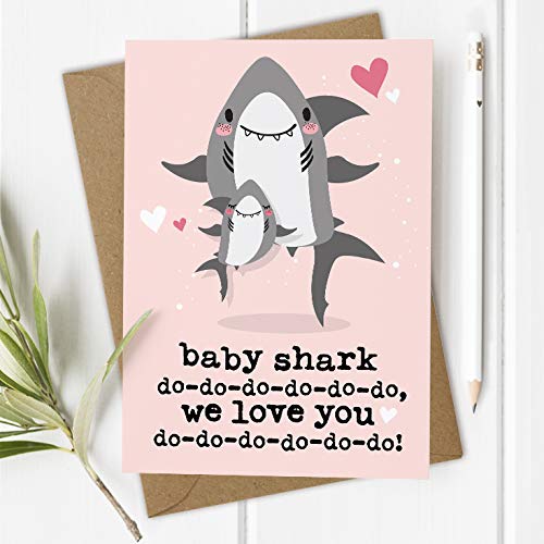 Baby Shark Birthday Card (Baby Girl - Pink)