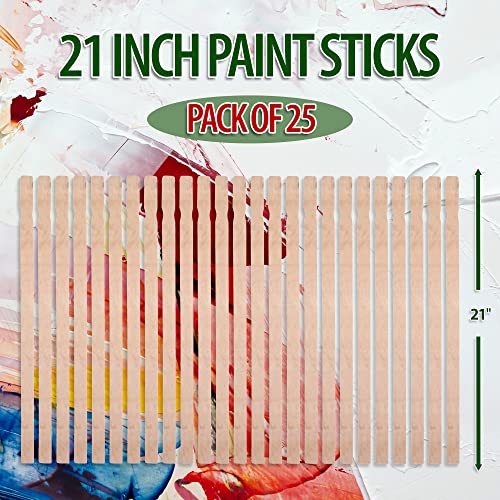 Mandala Crafts Paint Stir Sticks Bulk Pack, Wood Paint Stirrers Paint