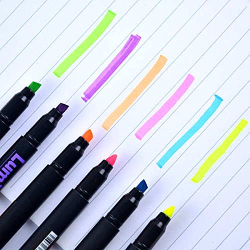 Pocket Highlighters,Smooth Quick-drying Ink,Chisel Tip,Assorted Colors,6-Count