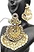 Satyam Kraft Fashion Jewellery Traditional Gold Color Chandbali Pearl Kundan Jhumka Jhumki Earrings for Girls Women Partywear Stylish Wedding Jewellery Hangings Jhumka Earrings