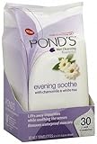 Pond's Towelettes, Wet Cleansing, Evening Soothe, with Chamomile & White Tea, 30 Count (Pack of 3)