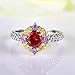 Psiroy 925 Sterling Silver Plated Garnet Filled Ring Flower Shaped Band Size 7