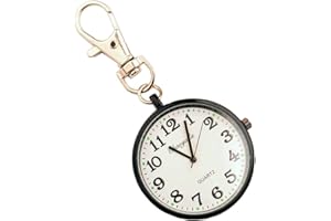 ZIMI Easy to Read Time Key Ring Ultra Thin Keychain Men's Women's Open face Portable Pocket Watch Minimalist Simple Watch Pendant