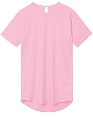 Men's Short Sleeve Hipster Drop Cut Curved Hem Long