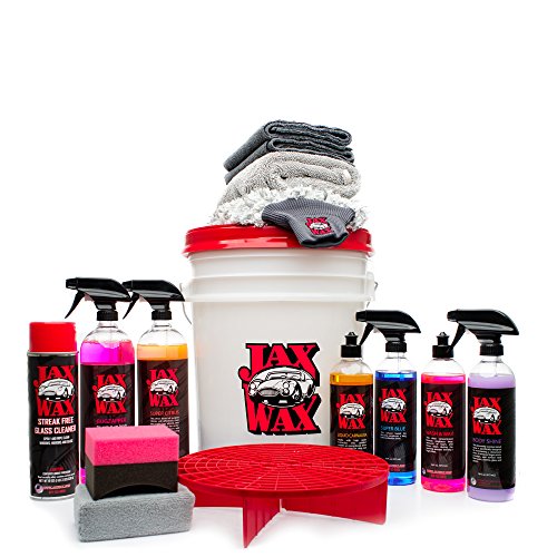 Jax Wax Complete Scratch-Free Wash Wax and Detail Bucket Car Care Organizer Kit