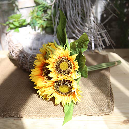 XDgrace Sunflower Bouquet Artificial Flowers, Summer Silk Large