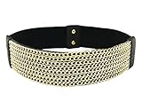 Blingkicks women's stretch multi cuban chain layered belt