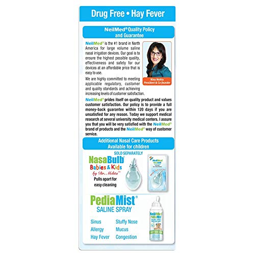 Neilmed's Sinus Rinse, Pediatric, Complete Saline Nasal Rinse Kit 60 Premixed Packets