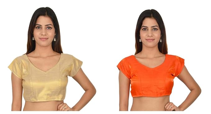 Women Stitched Short Sleeve Plain Padded Blouse