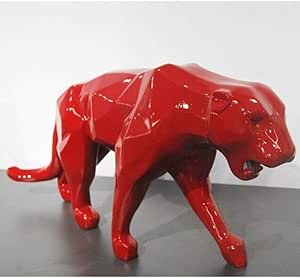 IHCIAIX Estatua, Gran tamaño 70 cm Creativo Chapado Leopardo Arte