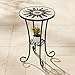 Teal Island Designs Sunburst Modern Black Metal Round Outdoor Accent Side Table 14