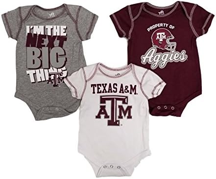 Texas A&amp;M Aggies Baby 3-pack Next Big Thing Football Bodysuit Set (18 Months)