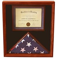 DECOMIL - 3x5 Flag Display Case with Certificate & Document Holder Big Frame