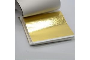 BoYue 100PCS 24K Pure Genuine Gold Leaf Foil Sheet Gold Decoration (Gold)