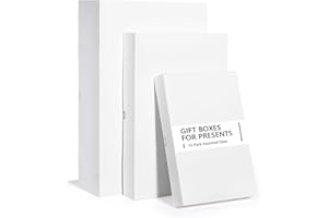 YANGTE 12 Pack White Gift Boxes with Lids for Presents, 17" Large Gift Boxes for Clothes Robe Shirt, Assorted Sizes Boxes with 4-inch Deep Robe Box for Christmas, Birthday and More