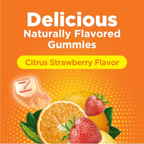 Zicam Daily Immune Support, Gummy Supplement, Zinc, Vitamin C and Vitamin D, Citrus Strawberry Flavor, 70 Count