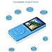 Music Player, FecPecu 8GB MP3 Player Updated Version 80 Hours Playback Hi-Fi Sound, Portable Audio Player Expandable Up to 64GB (Blue)
