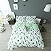 Auvoau Simple Cactus Bedding Children's Cartoon Duvet Cover Set Girl Bedding Set Green Cactus Reversible Duvet Cover Set 4PC (Queen, 1)