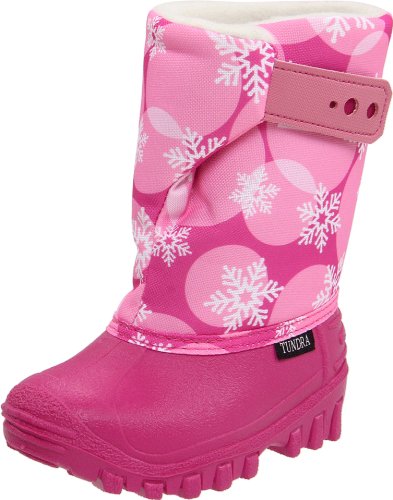 Tundra Teddy Winter Boot (Toddler/Little Kid), Fuschia/Snow Flakes, 11 M US Little Kid