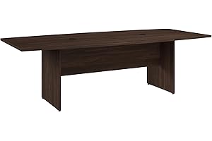 Bush Business Furniture 96-inch Office Conference Table with Wood Base, Boardroom Meeting Space for 8 Users, Black Walnut