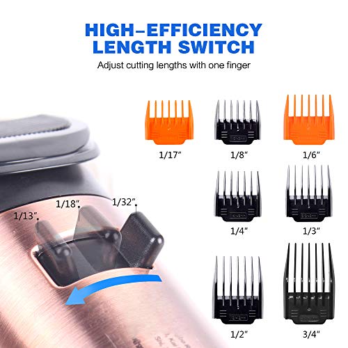 Cordless Hair Clippers for Men (Up to 7 Hour Run Time) Professional Titanium Ceramic Blade LED Display Charger Stand Christmas Gifts
