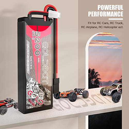 GOLDBAT Lipo 2s 5200mAh RC Batterie 7.4V 50C 2S LiPo Batterie Hardcase Lipo Pack Compatible Avec TRX Plug Pour RC Evader… – Bild 3