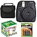 Fujifilm Instax Mini 8 Instant Film Camera (Black) With Fujifilm Instax Mini 5 Pack Instant Film (50 Shots) + Compact Bag Case + Batteries Top Kit - International Version (No Warranty)