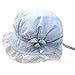 FUNOC Adjustabe Toddlers Baby Girls Flower Stripe Sun Hat Cap Summer Cotton Bonnet(LightBlue)