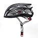 Gonex Adult Bike Helmet, Cycling Road Helmet with Safety Light, Adjustable 58-62cm, 24 Integrated Flow Vents(All Black)