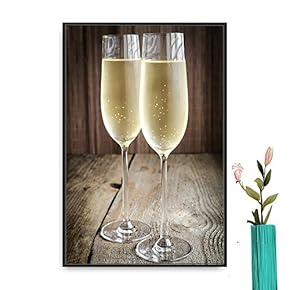Framed Canvas Wall Art Red Wine Canvas Prints Home Artwork Decoration for Living Room,Bedroom - 16x24 inches
