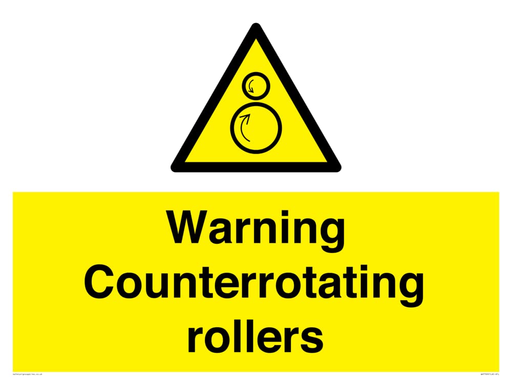 Warning Counterrotating rollers Sign - 800x600mm - A1L